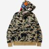 Clothing * | Bape Sta Camo Shark Zip Hoodie Yellow