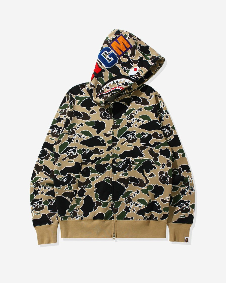 Clothing * | Bape Sta Camo Shark Zip Hoodie Yellow