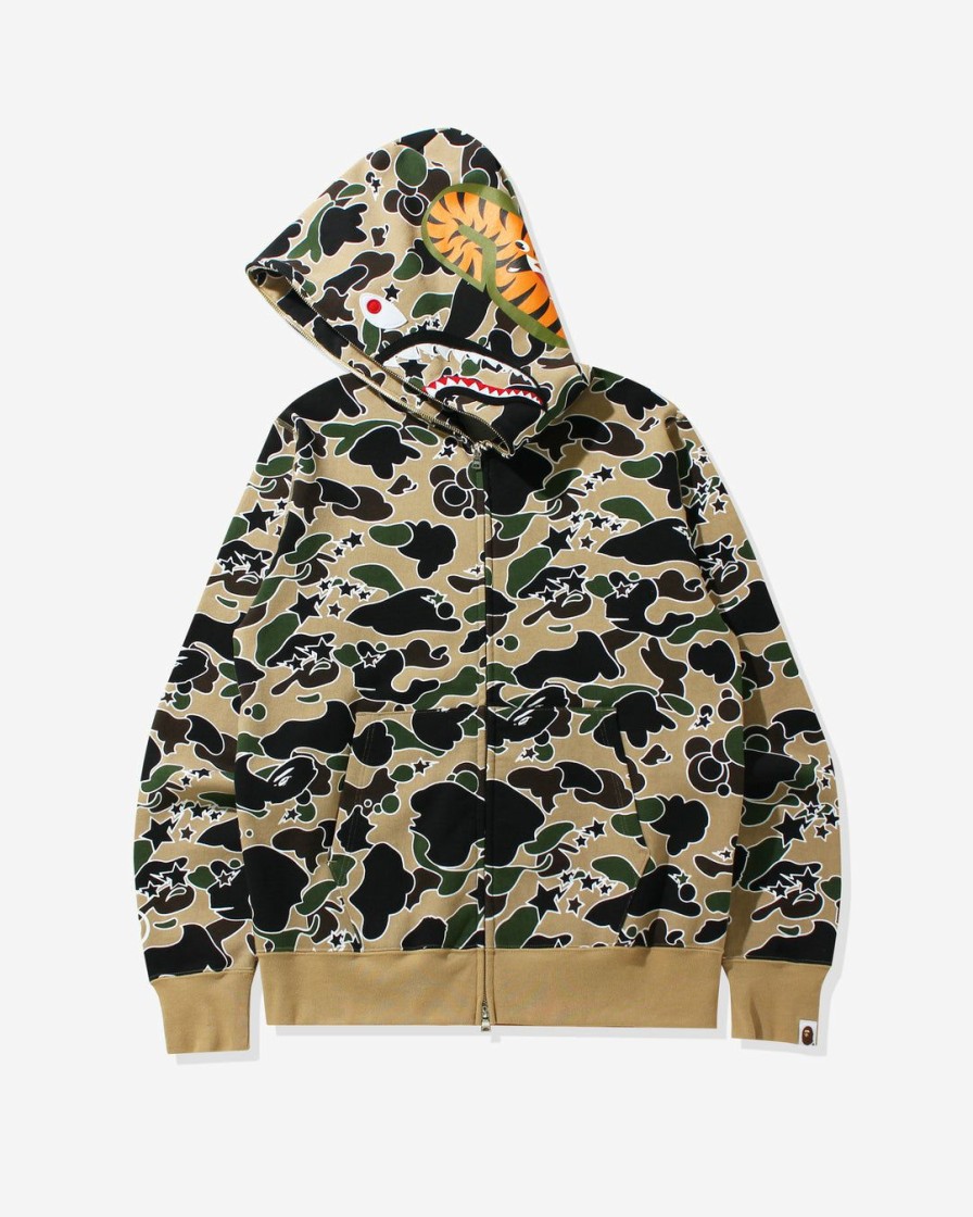 Clothing * | Bape Sta Camo Shark Zip Hoodie Yellow