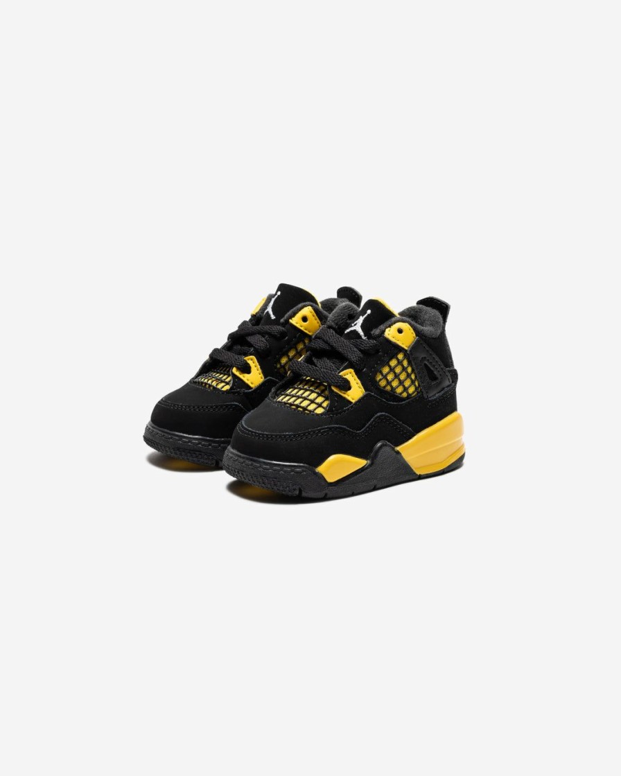 Footwear * | Jordan Td Aj 4 Retro Black/ White/ Touryellow