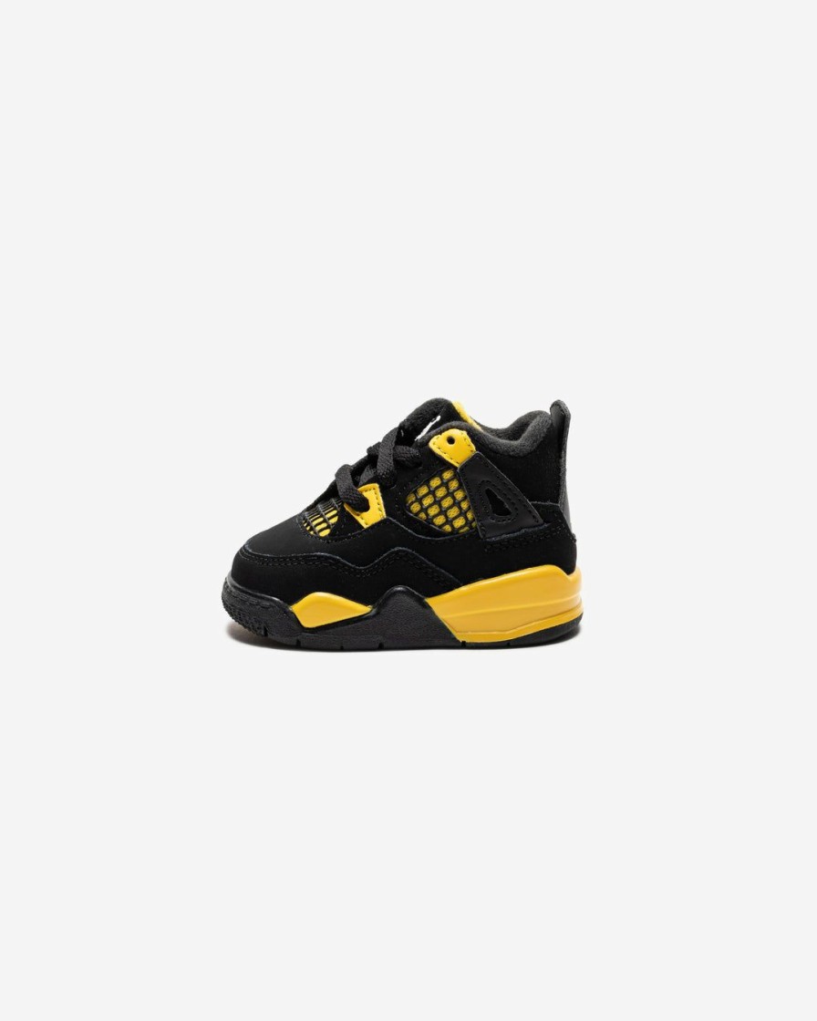 Footwear * | Jordan Td Aj 4 Retro Black/ White/ Touryellow