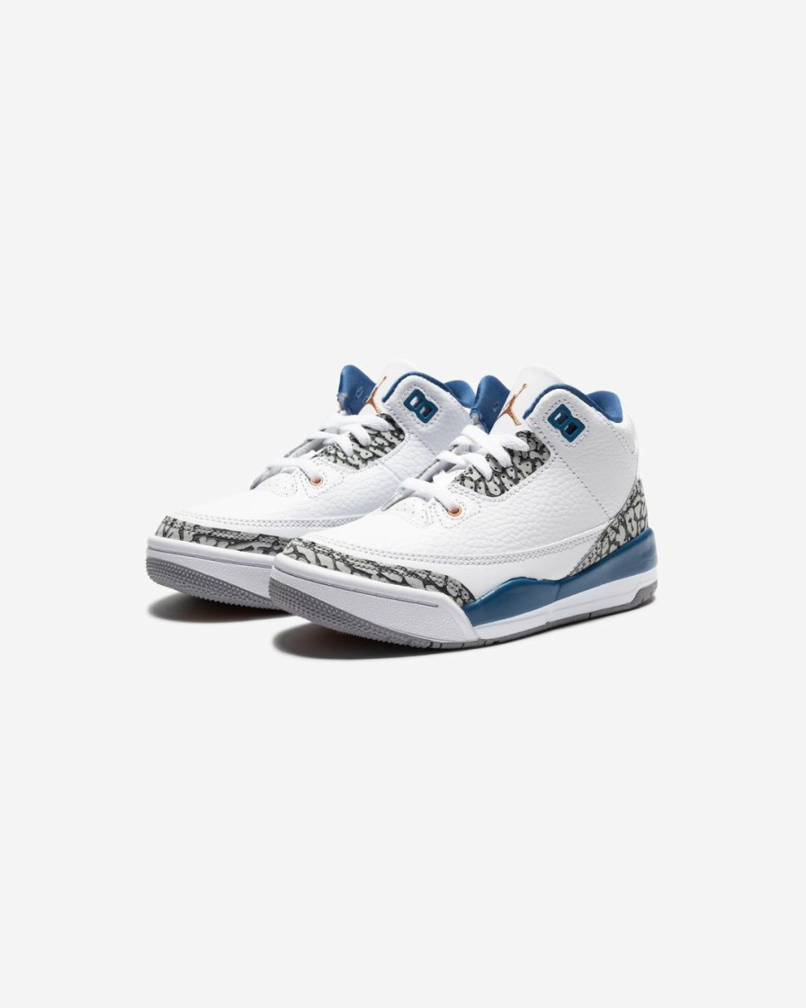 Footwear * | Jordan Ps Aj 3 Retro White/ Metalliccopper/ Trueblue