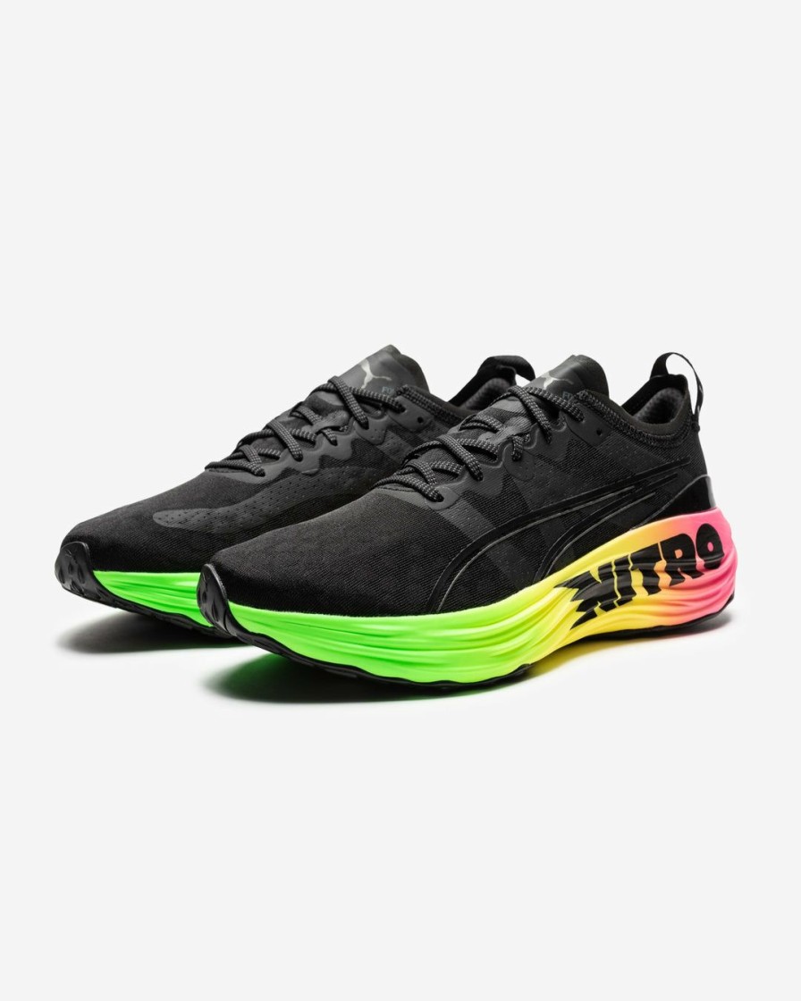 Footwear * | Puma Foreverrun Nitro Futrograde Black/ Greengecko