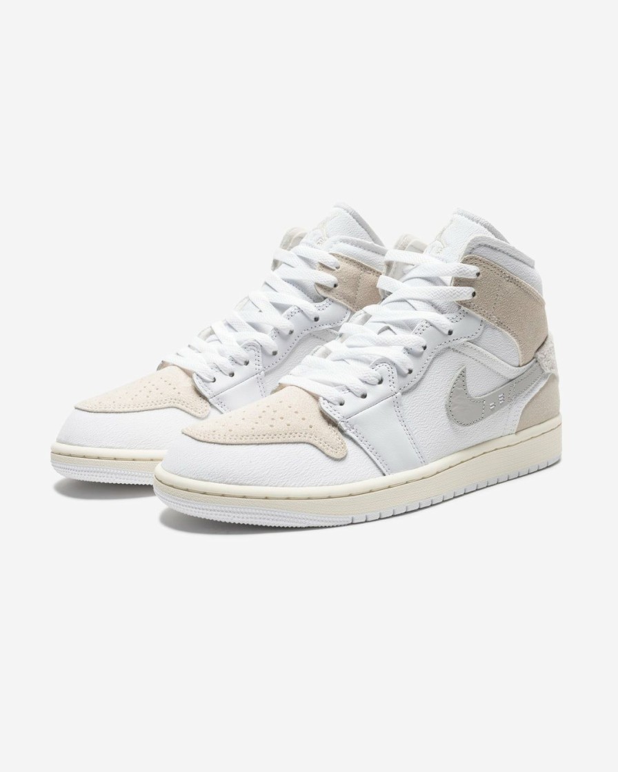 Footwear * | Jordan Aj 1 Mid Se Craft White/ Ltorewoodbrn/ Techgrey