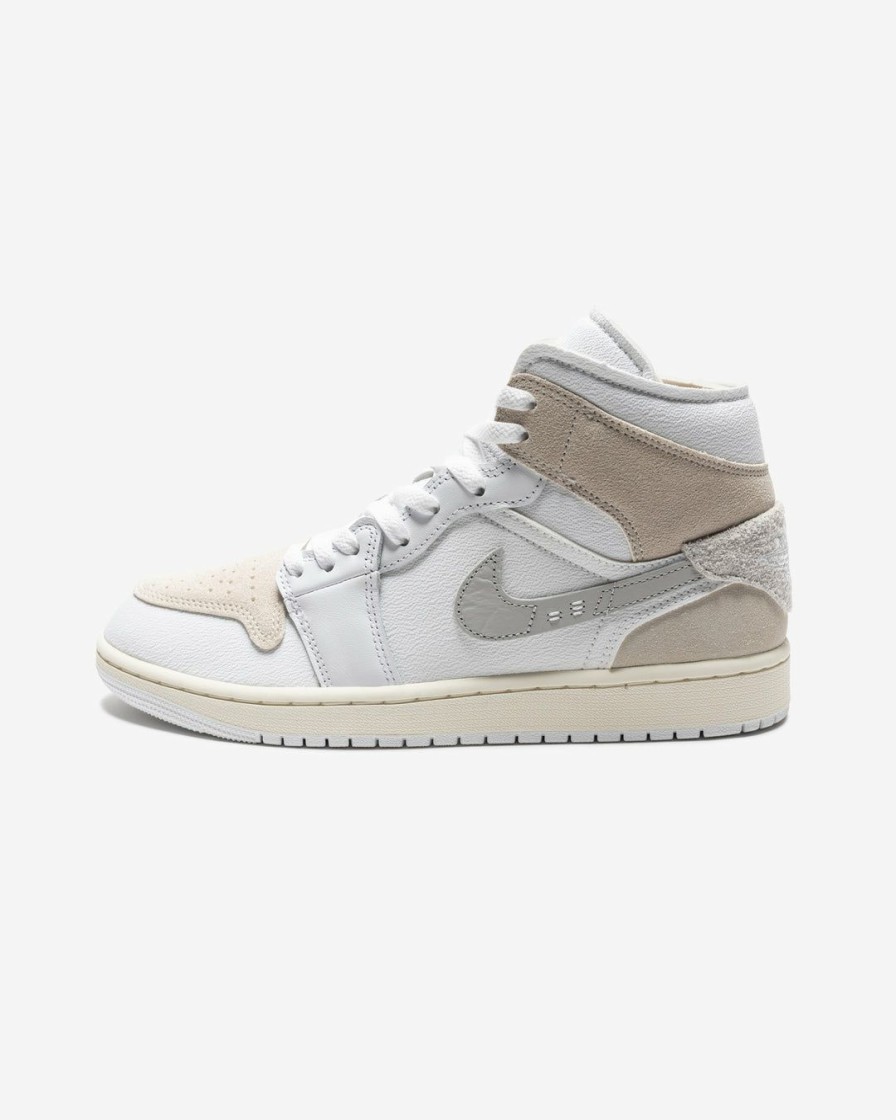 Footwear * | Jordan Aj 1 Mid Se Craft White/ Ltorewoodbrn/ Techgrey