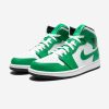 Footwear * | Jordan Aj 1 Mid Black/ Luckygreen/ White