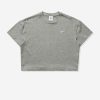 Clothing * | Nike Women'S Solo Swoosh Knit Top Dkgreyheather/ White