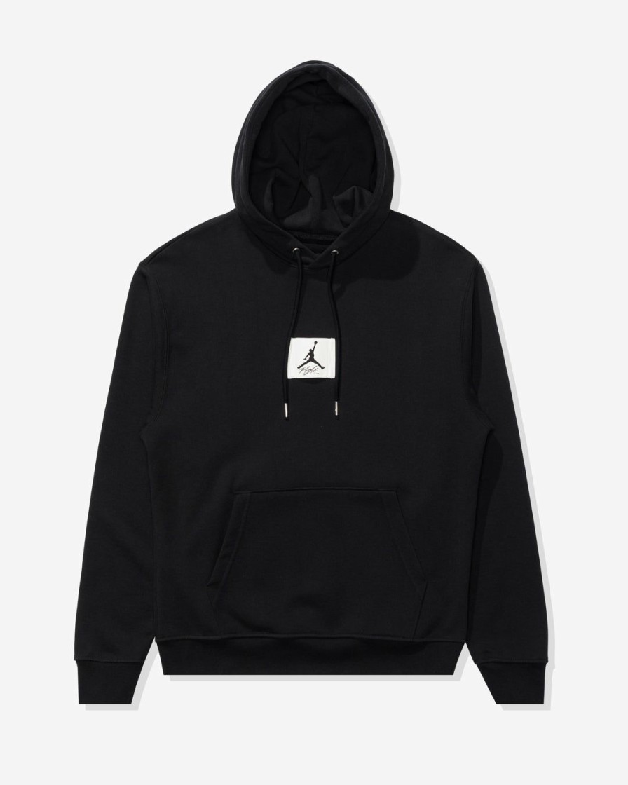 Clothing * | Jordan Flight Fleece Pullover Hoodie Black/ Sail