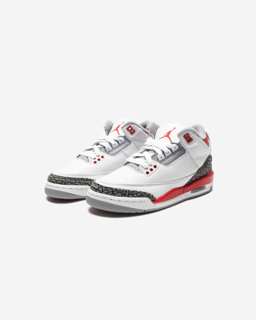 Footwear * | Jordan Gs Aj 3 Retro White/ Firered/ Black/ Cementgrey