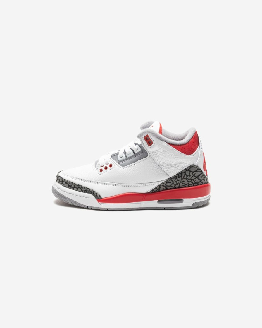 Footwear * | Jordan Gs Aj 3 Retro White/ Firered/ Black/ Cementgrey