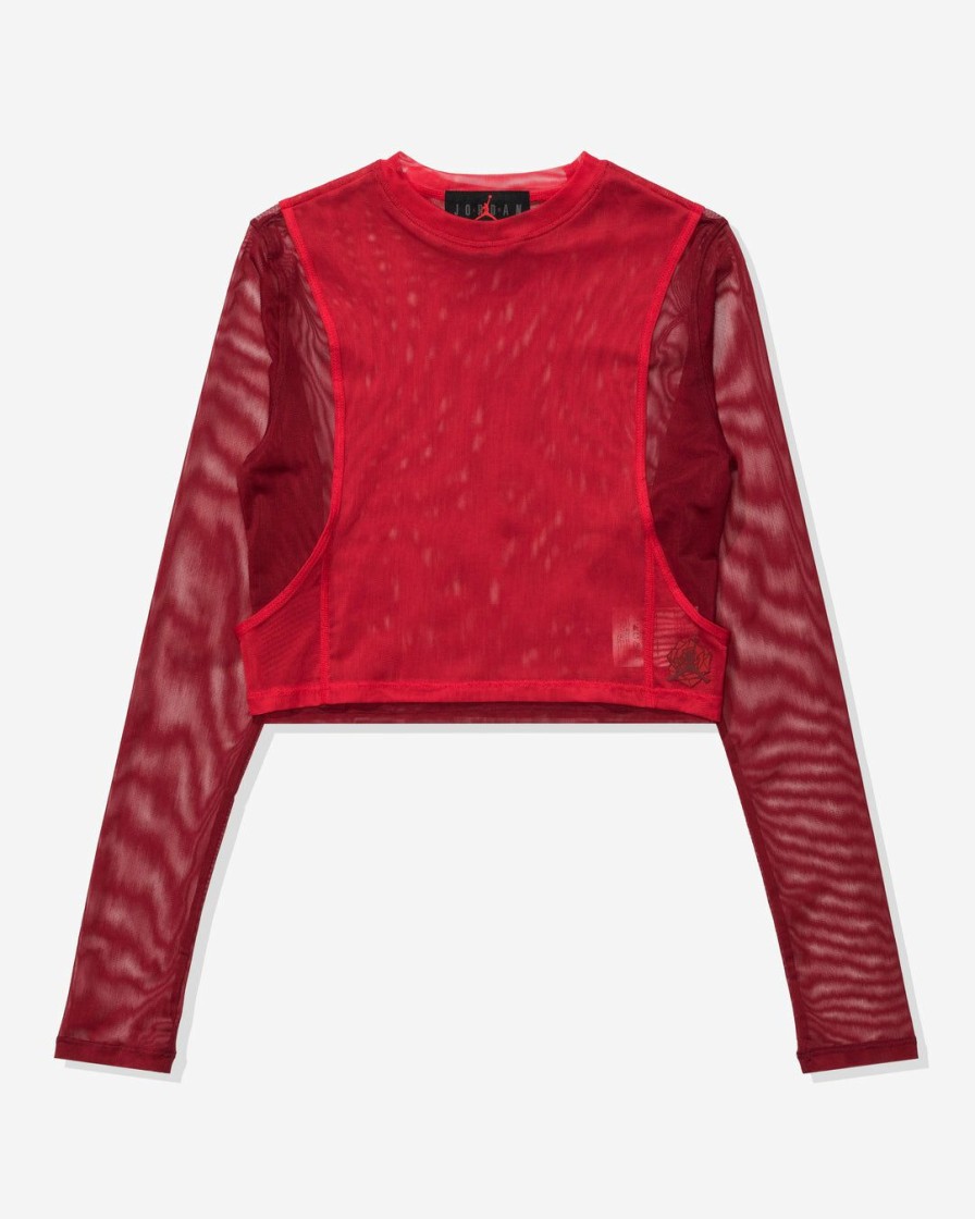 Clothing * | Jordan X Teyana Taylor Women'S Sport L/S Mesh Top Gymred