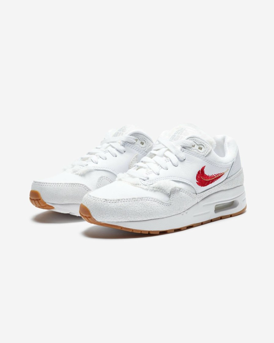 Footwear * | Nike Women'S Air Max 1 Bg White/ Universityred