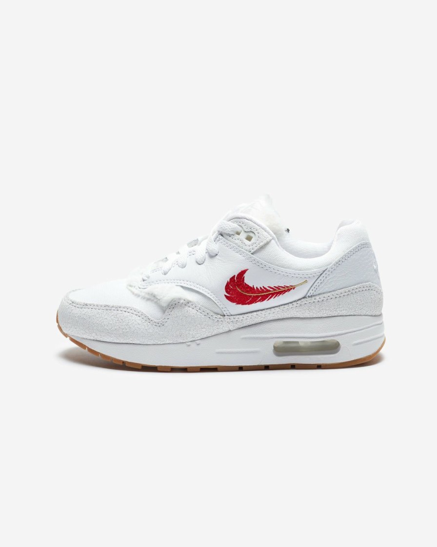 Footwear * | Nike Women'S Air Max 1 Bg White/ Universityred