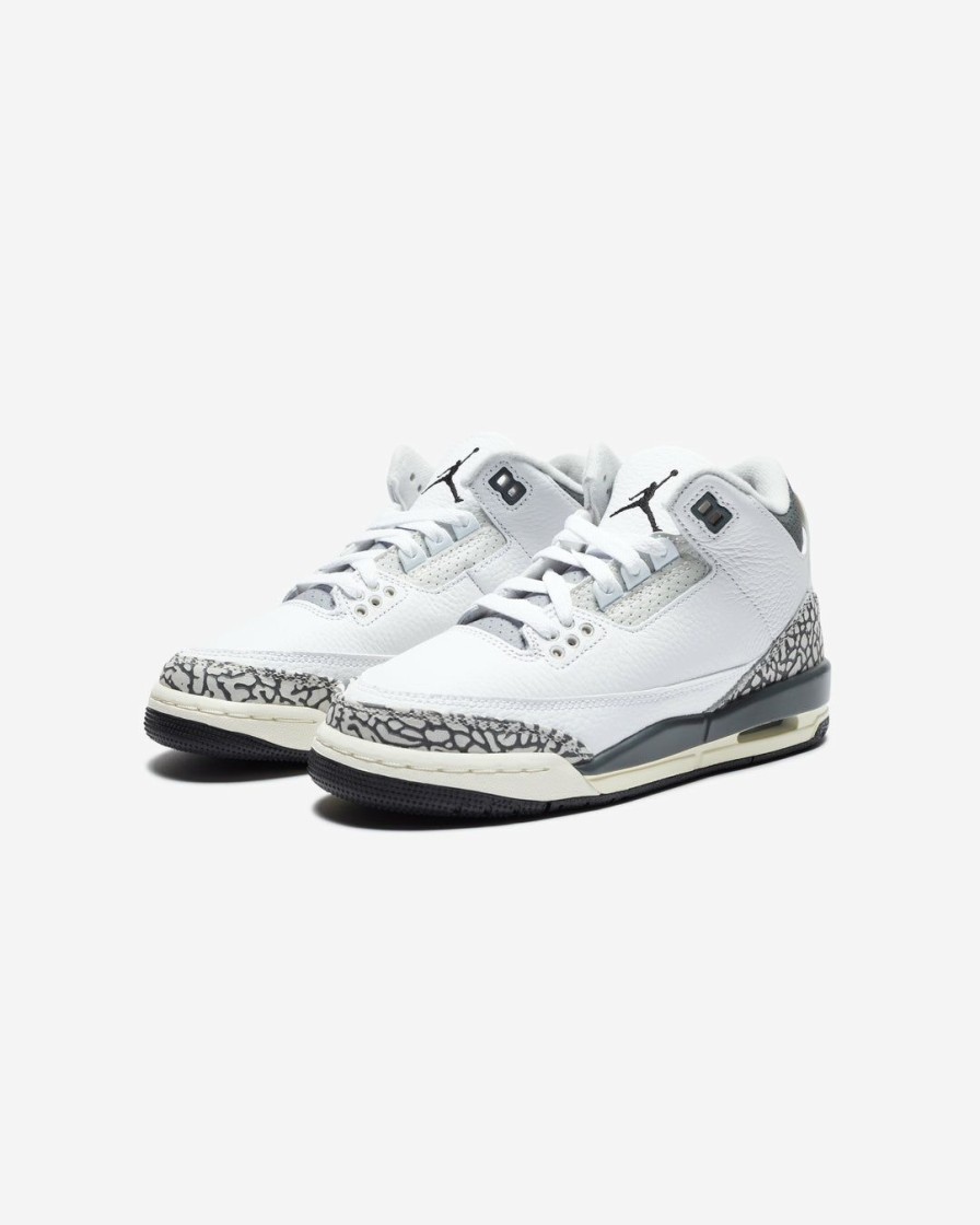 Footwear * | Jordan Gs Aj 3 Retro White/ Black/ Iron/ Lightashgrey