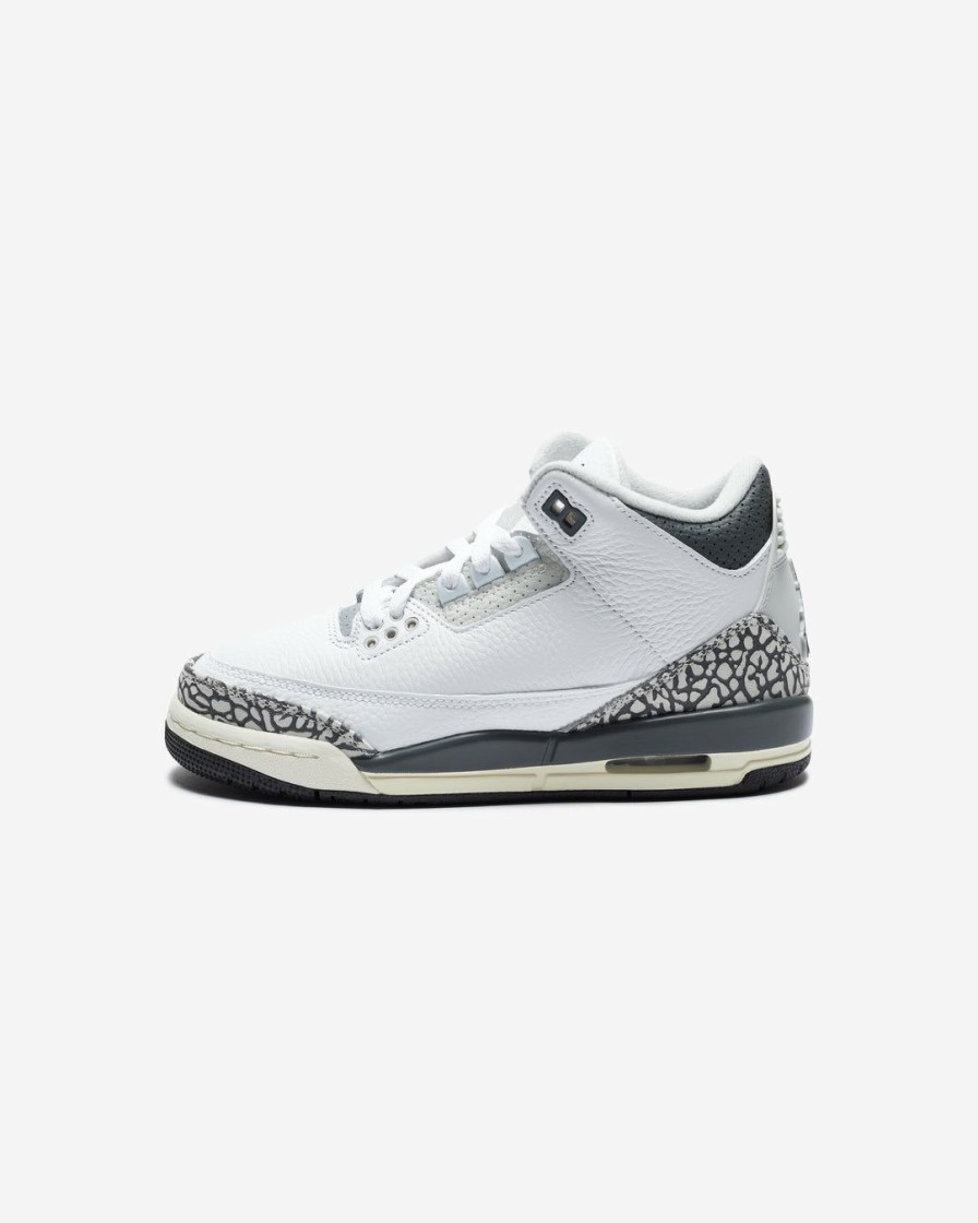 Footwear * | Jordan Gs Aj 3 Retro White/ Black/ Iron/ Lightashgrey