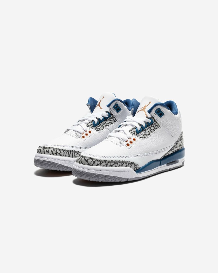 Footwear * | Jordan Gs Aj 3 Retro White/ Metalliccopper/ Trueblue