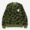 Clothing * | Bape 1St Camo Ape Head Crewneck Green