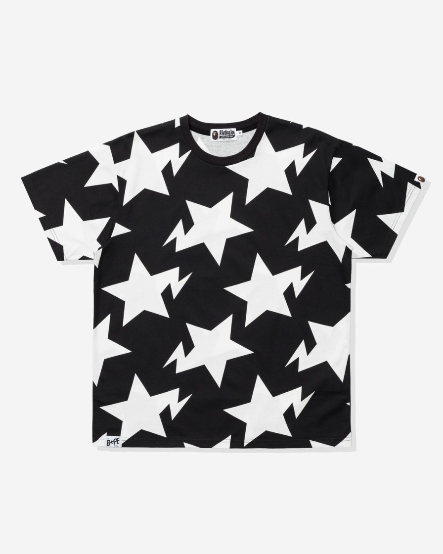 Clothing * | Bape Relaxed Sta Pattern Tee Black