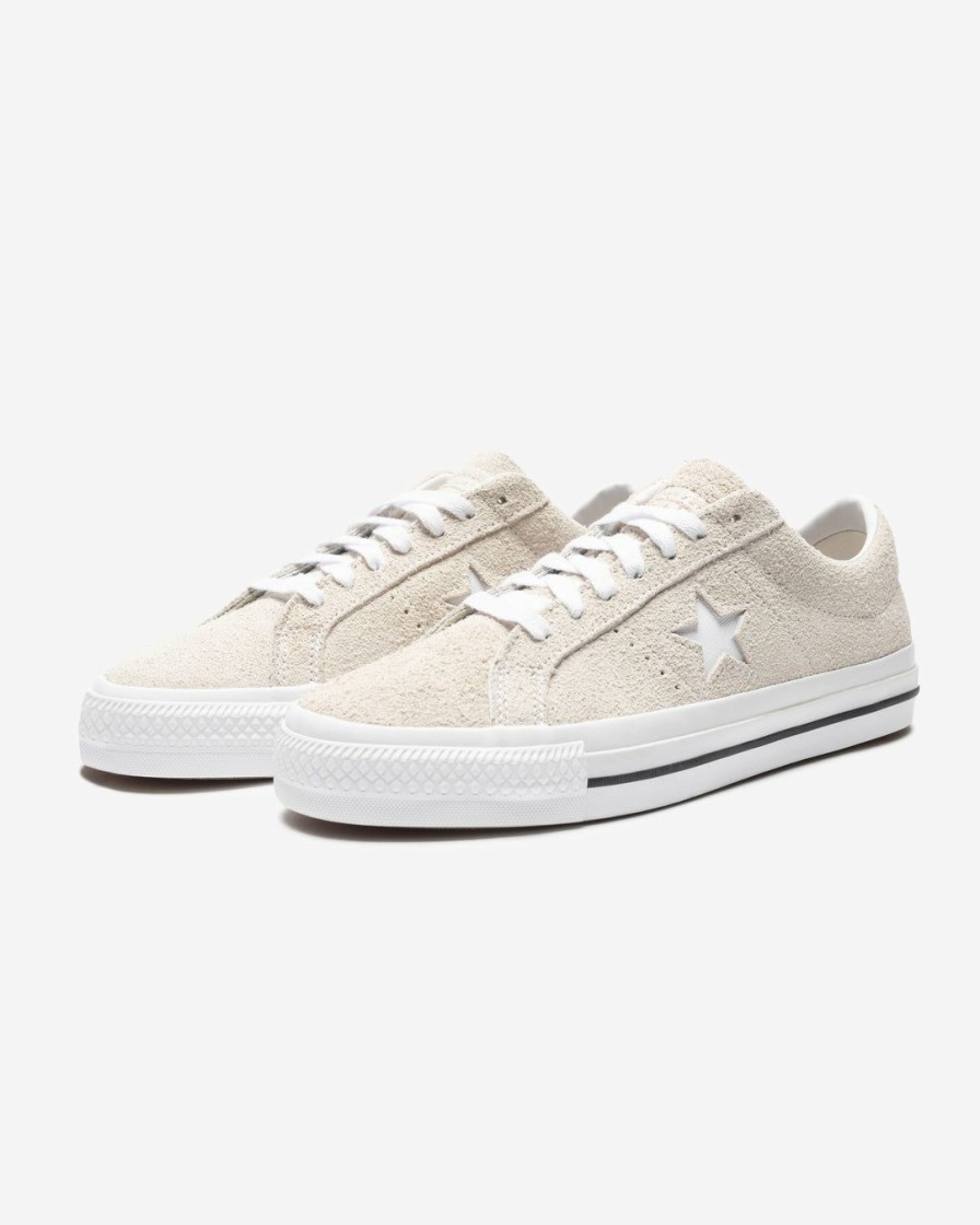 Footwear * | Converse One Star Pro Vintage Suede Egret/ Black/ White