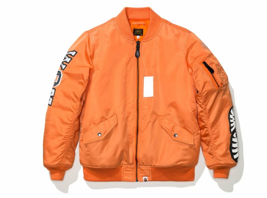 Clothing * | Bape Reflector Shark Ma-1 Orange