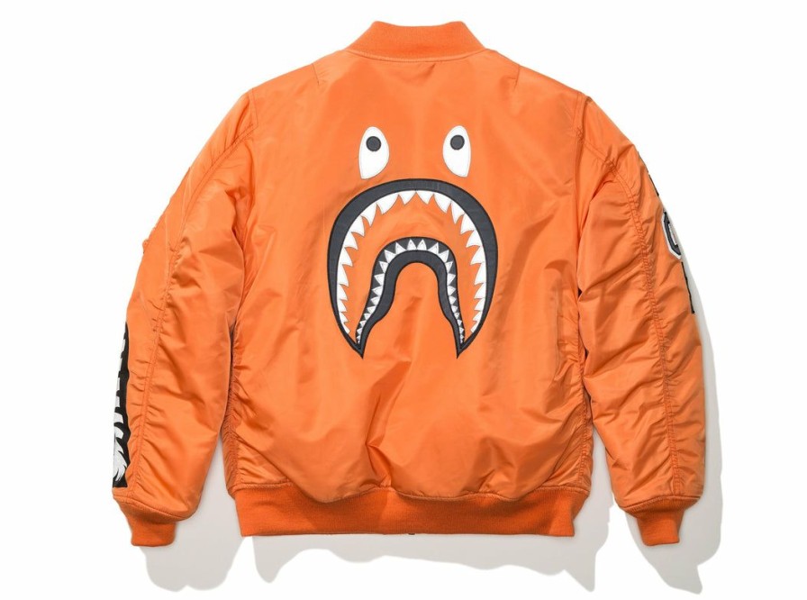 Clothing * | Bape Reflector Shark Ma-1 Orange