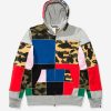 Clothing * | Bape Patchwork Full Zip Hoodie Multi