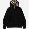 Clothing * | Bape Abc Camo Shark Wide Fit Full Zip Double Black