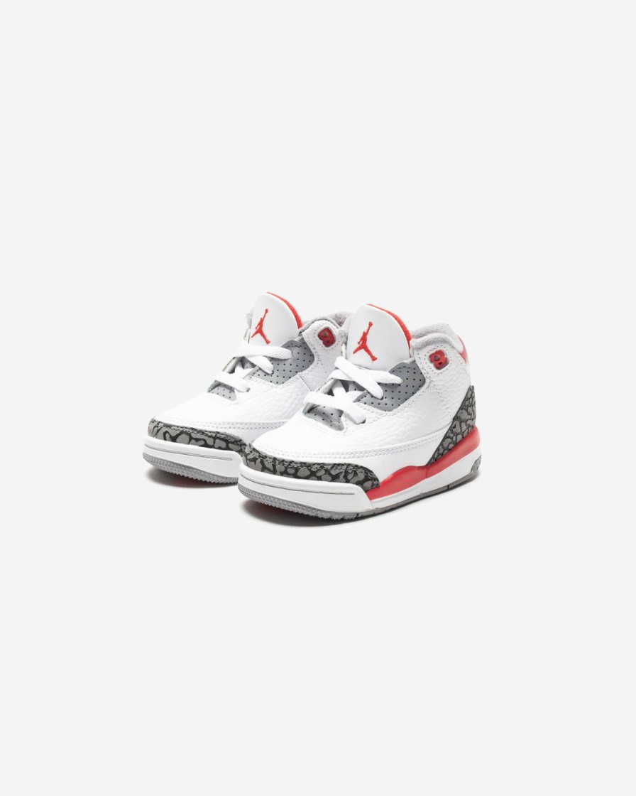 Footwear * | Jordan Td Aj 3 Retro White/ Firered/ Black/ Cementgrey