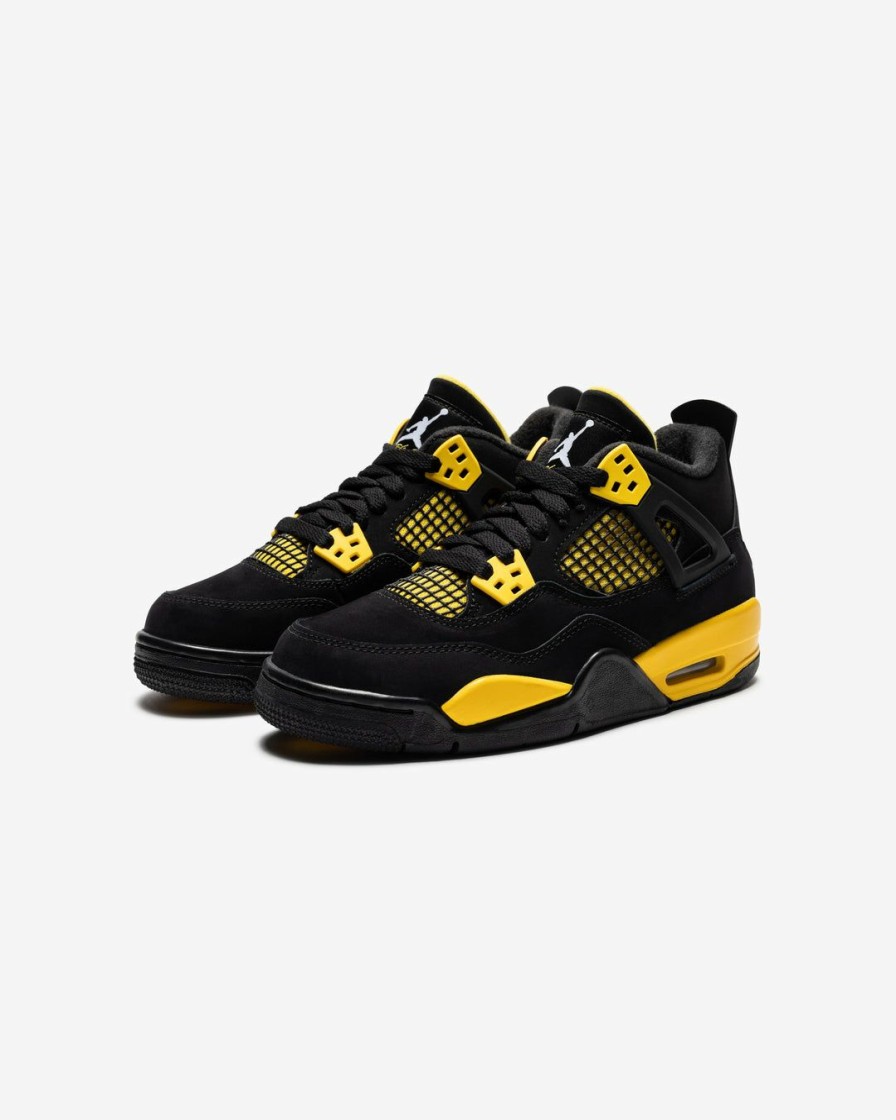 Footwear * | Jordan Gs Aj 4 Retro Black/ White/ Touryellow