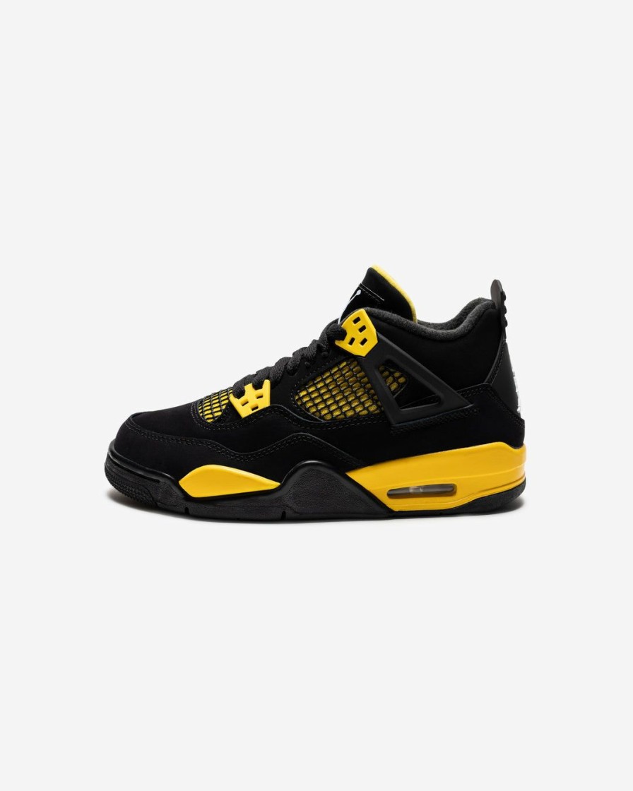 Footwear * | Jordan Gs Aj 4 Retro Black/ White/ Touryellow