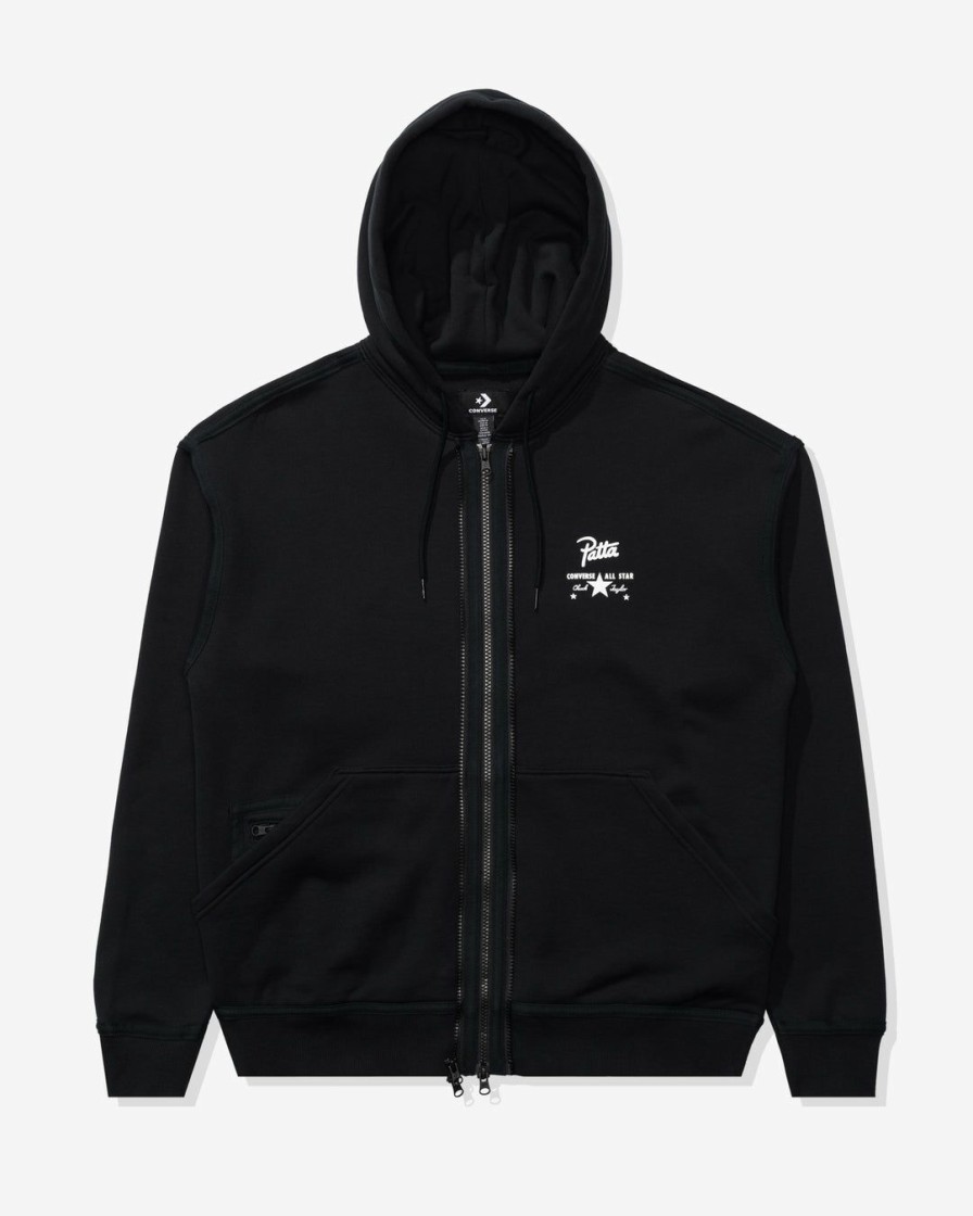 Clothing * | Converse X Patta Utility Fleece Hoodie Black