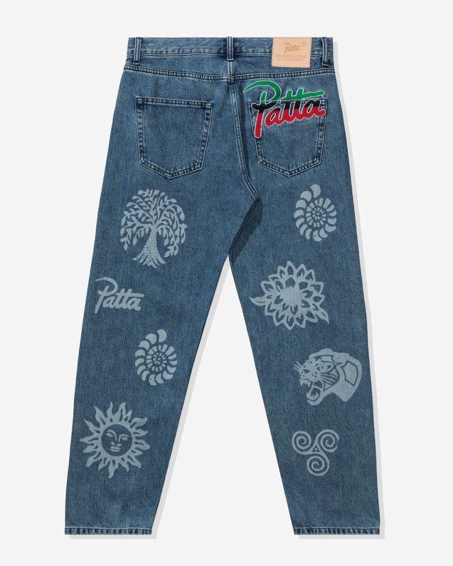 Clothing * | Patta Hope Love Peace Denim Pants Lightblue