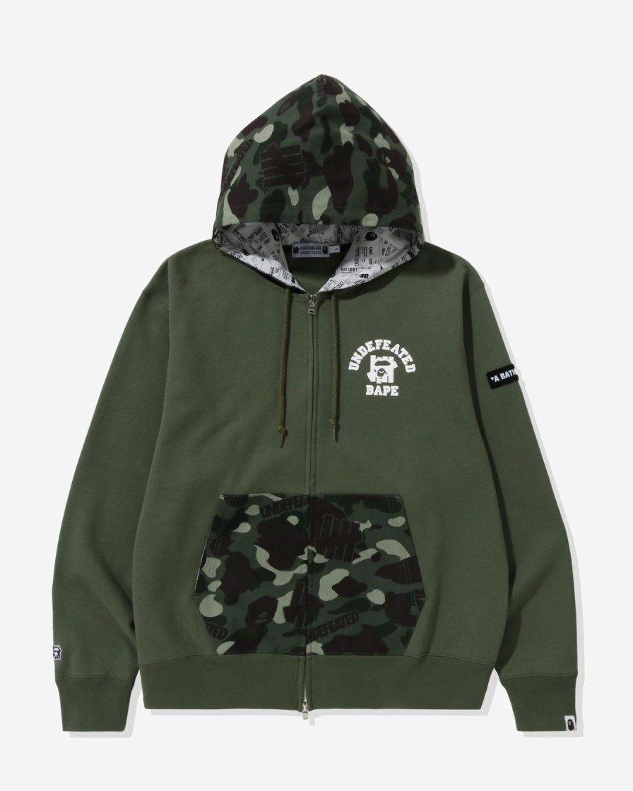 Clothing * | Bape X Undefeated Color Camo Relaxed Zip Hoodie