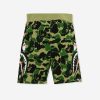 Clothing * | Bape Big Abc Camo Side Shark Sweat Shorts Green