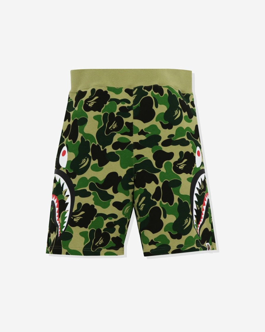 Clothing * | Bape Big Abc Camo Side Shark Sweat Shorts Green