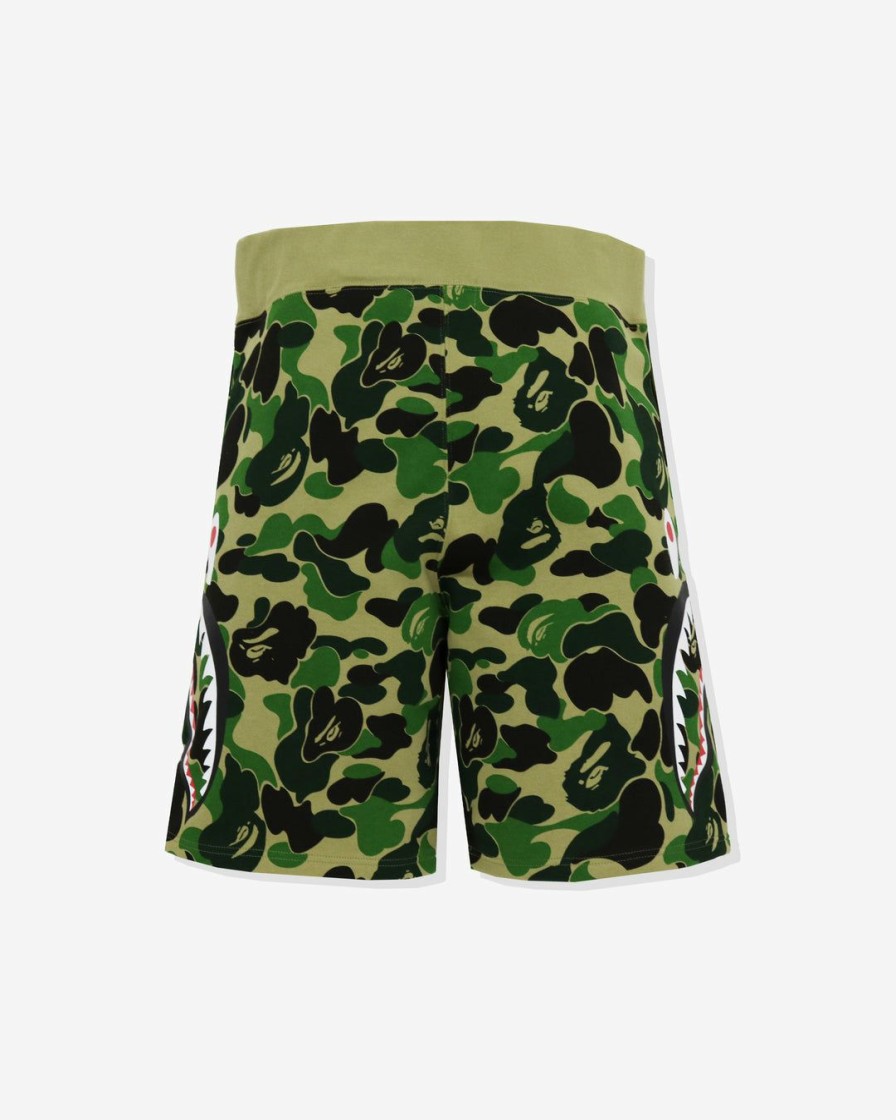 Clothing * | Bape Big Abc Camo Side Shark Sweat Shorts Green